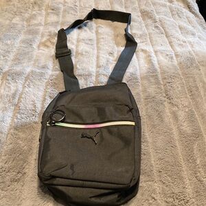 Puma Black Messenger Bag with Multicolor Accent